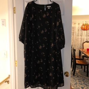 Floral black and gold dress